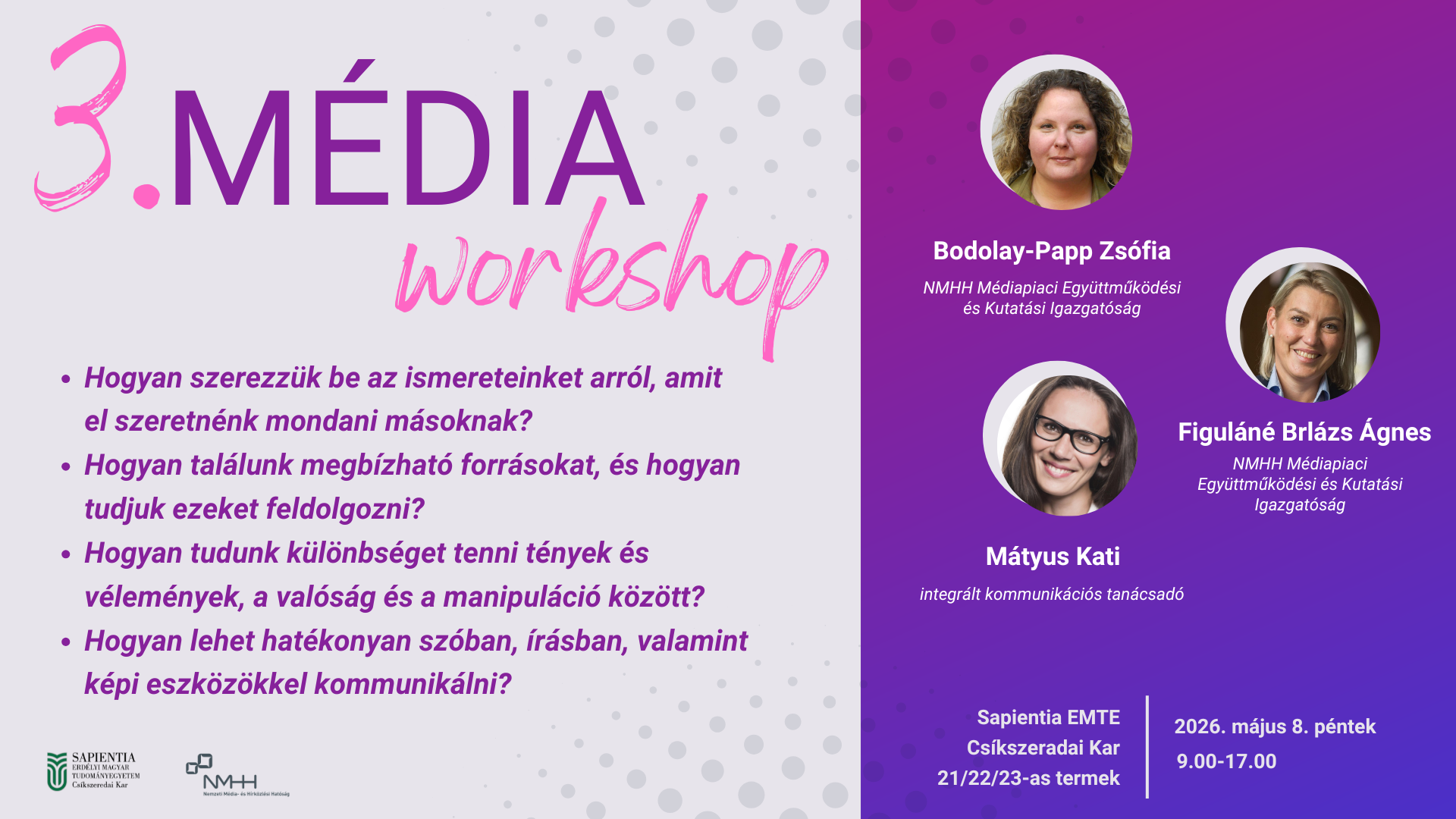 3. Média workshop az NMHH közreműködésével