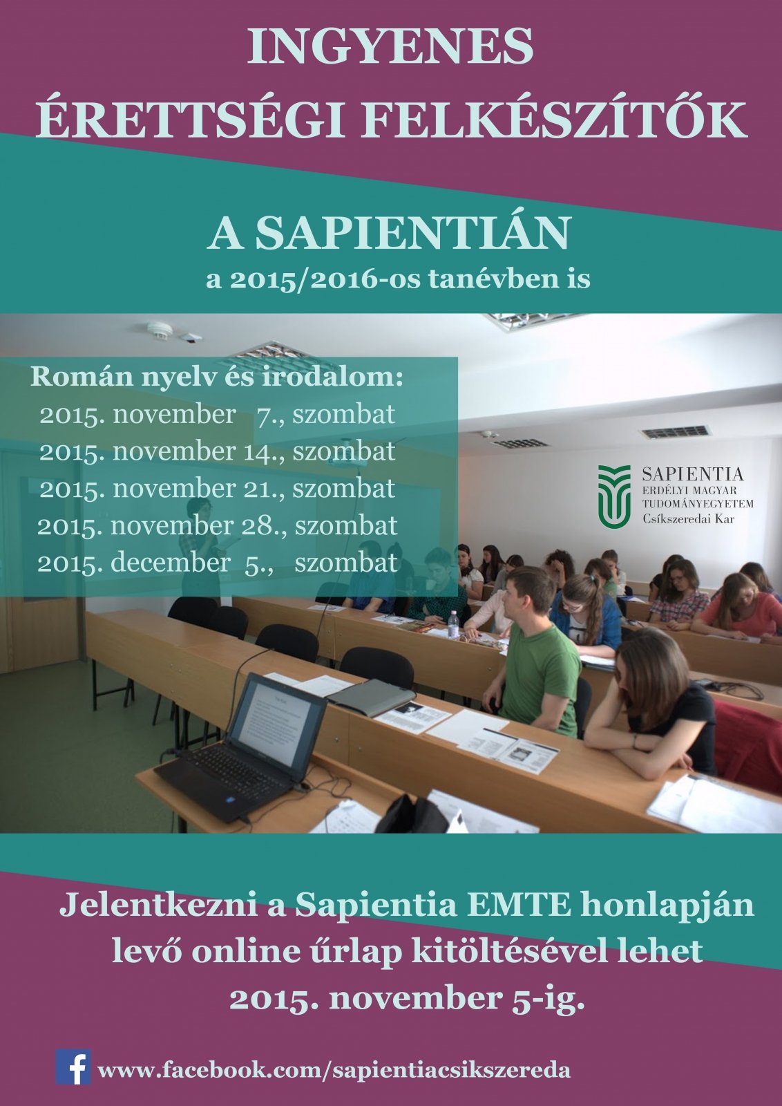 Hamarosan kezdődnek az ingyenes érettségi felkészítők a Sapientián