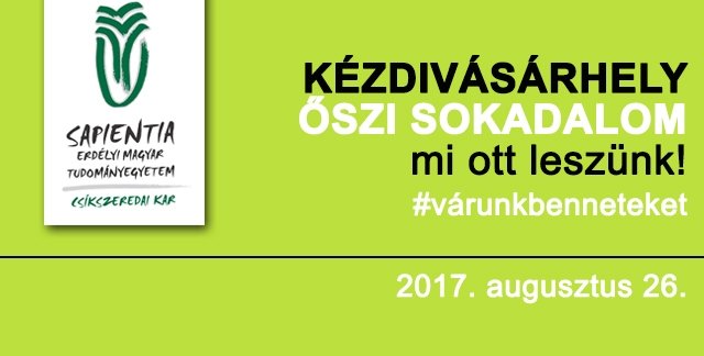 Ott leszünk az idei kézdivásárhelyi Őszi Sokadalmon