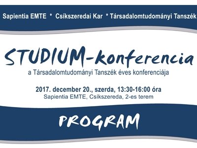 Studium-konferencia a Társadalomtudományi Tanszék szervezésében