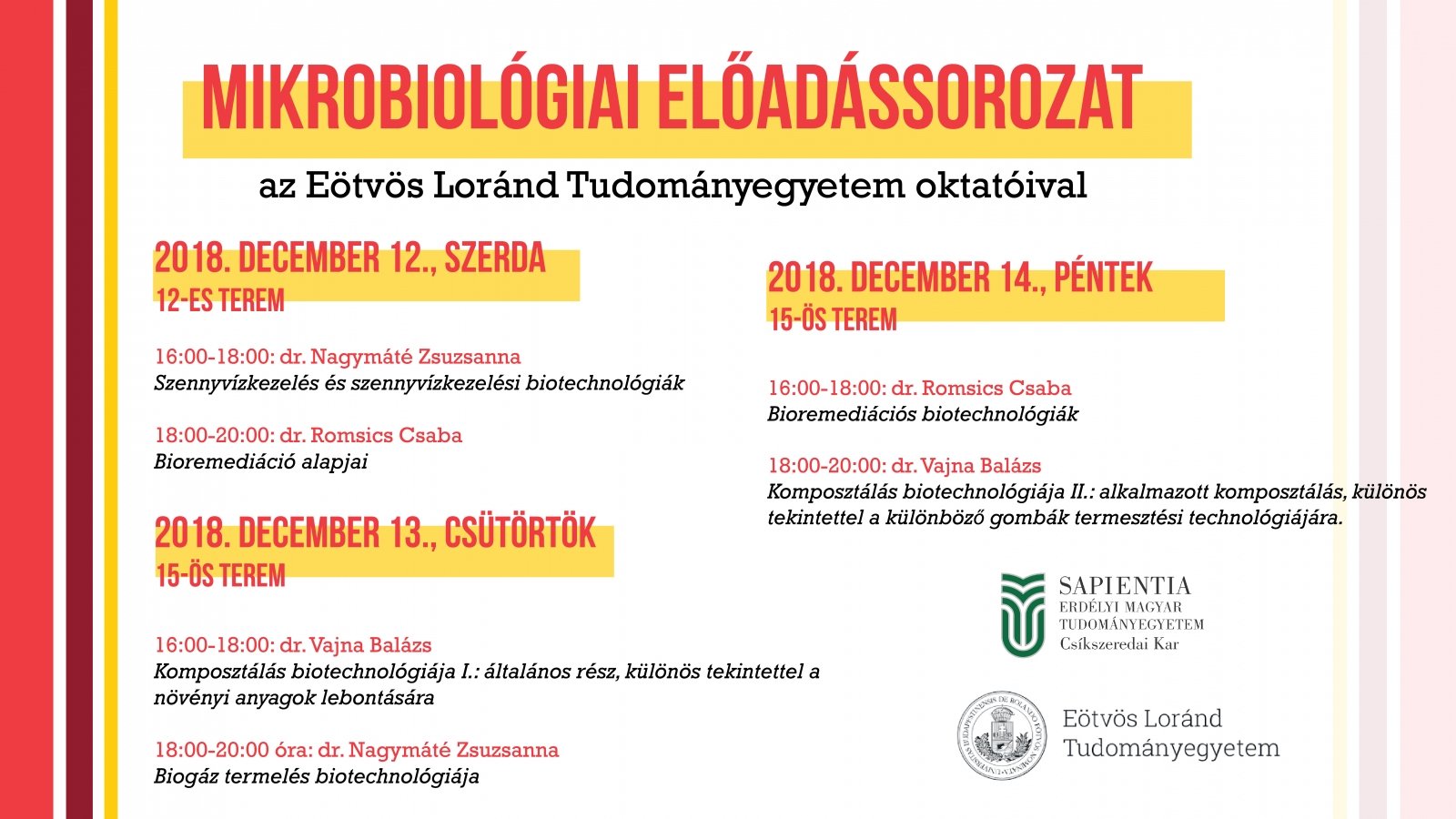 ELTE mikrobiológusainak előadássorozata
