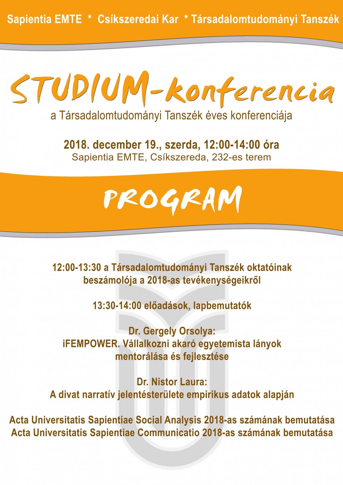 Studium-konferencia 2018-ban is