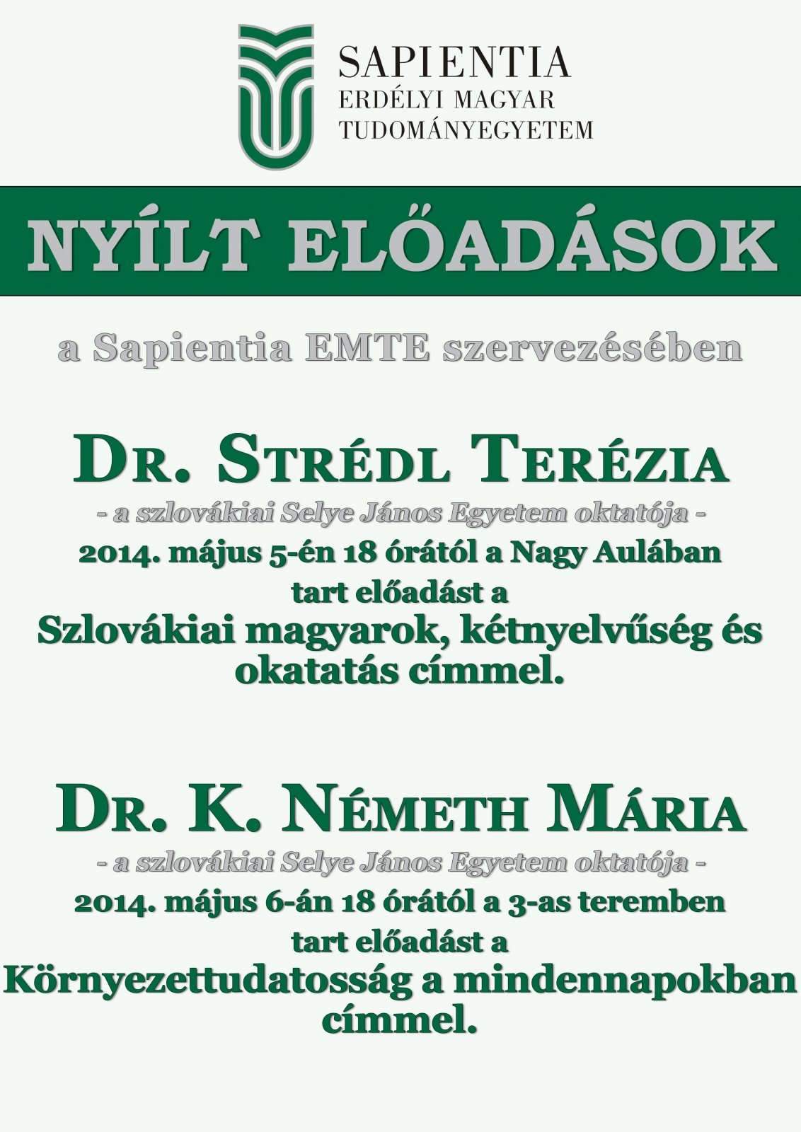 Nyílt előadások ismét